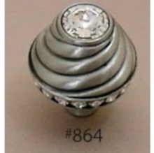 Carpe Diem Cabinet Knobs<br />864B CD - 864B Cache large round knob with side Swarovski crystals