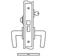 Accurate<br />8724 - Dormitory Narrow Backset Lock with Narrow Faceplate