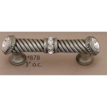 Carpe Diem Cabinet Knobs - 878 CD - 878 Cache 3" c to c large pull with Swarovski Crystals