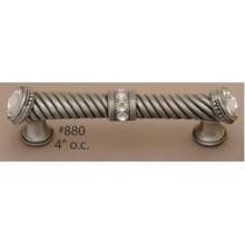 Carpe Diem Cabinet Knobs - 880 CD - 880  Cache 4" c to c large pull with Swarovski Crystals