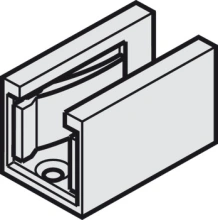 Hafele<br />940.40.032 - Single Lower Guide, Zero clearance, for glass thickness 8, 10, 12 (12.7) mm (5/16", 3/8", 1/2")