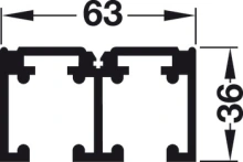 Hafele<br />940.40.826 - Double Upper Track, Pre-Drilled