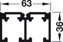 Hafele<br />940.40.826 - Double Upper Track, Pre-Drilled