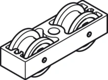 Hafele<br />940.41.100 - Single Running Gear, Double Rollers