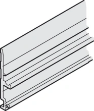 Hafele<br />940.42.722 - Mounting Rail, For Slido D-Line41 80X, Pre-drilled, 2m Length, Clear Anodized Finish