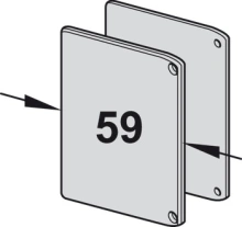 Hafele<br />940.43.020 - End cap set for running track with panel, 59mm Width