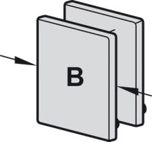 Hafele<br />940.43.076 - End cap set, width 40 mm (9/16"), for running track with mounting rail