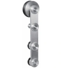 Hafele<br />940.64.128 - Hollow Stainless Steel Track Set, Flatec IV for Wood Doors, Length: 2.54 m (