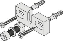 Hafele<br />940.64.421 - Wall Mounted Brackets with Mounting Material, for Runway