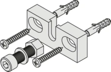 Hafele<br />940.64.421 - Wall Mounted Brackets with Mounting Material, for Runway