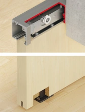 Hafele<br />940.67.041 - Fitting Set, Slido D-Line12 120E, For 1 or 2 sliding wood doors, clear anodized