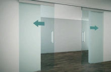 Hafele<br />940.81.002 - Sliding Door Hardware, Hawa Symmetric 80/G, set