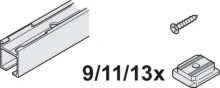 Hafele<br />941.00.622 - Track set, Hawa Porta Pocket, with running track, pre-drilled