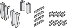 Hafele<br />941.01.998 - Panel End Piece Set, for Clip-On Fascia to Clamp Shoe
