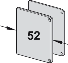 Hafele<br />941.25.033 - End cap set for running track with panel, 52mm Width