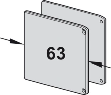 Hafele<br />941.25.034 - End cap set for running track with panel, 68mm Width