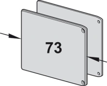 Hafele<br />941.25.035 - End Cap Set, for Slido D-Line11, 73mm Width