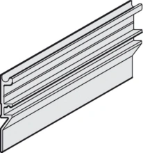 Hafele<br />941.25.822 - Mounting Rail, High, Pre-Drilled, 8mm Width