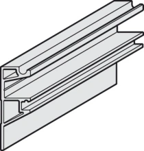 Hafele<br />941.25.833 - Mounting Rail, High, Pre-Drilled, Width 19 mm