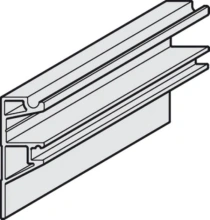 Hafele<br />941.25.833 - Mounting Rail, High, Pre-Drilled, Width 19 mm