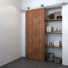 Hafele<br />941.32.027 - Flat Track Retail Set, with Top-Mounted Hanger; BD210, Satin Stainless Steel