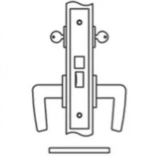 Accurate<br />8722 - Store Door Narrow Backset Lock with Narrow Faceplate