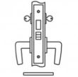 Accurate<br />9022M - Store Door Lock with Narrow Faceplate Marine Grade
