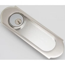 Accurate - CA2002-COi - 7" Arched Flush Pull with Cylinder Cutout and Indicator, Concealed Screws