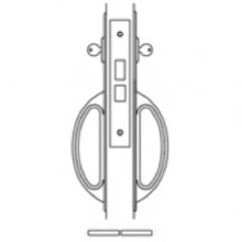 Accurate - CH 9122SEC - Store Door Lock with Pair of Crescent Handles