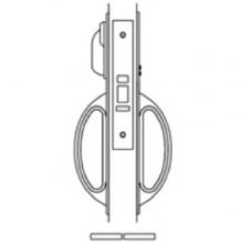 Accurate - CH 9143E-SEC - Institutional Privacy Lock with Pair of Crescent Handles, Ligature Resistant Thumb Turn and Flush Emergency Coin Release