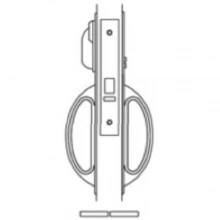 Accurate - CH 9144E-SEC - Institutional Privacy Lock with Pair of Crescent Handles, Ligature Resistant Thumb Turn and Flush Emergency Coin Release