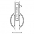 Accurate<br />CH 9148SEC - Entrance Lock with Pair of Crescent Handles (less thumb turn)