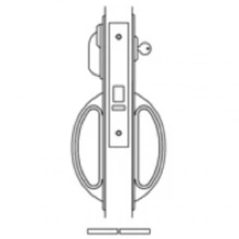 Accurate - CH 9153SEC - Office Lock with Pair of Crescent Handles and Ligature Resistant Thumb Turn