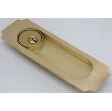 Accurate - CN2002C - 7" Rectangular Notch Corner Flush Pull with Cylinder Hole, Concealed Screws