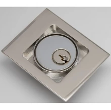 Accurate - FC2348C - Square 2 13/16" x 2 1/4" Flush Pull with Cylinder Hole, Concealed Screws