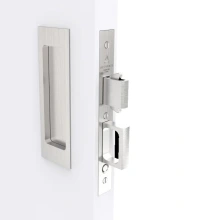 Accurate<br />SD.2002CPDL-1 Concealed - Pocket Door Set, Key Outside Only for Single Doors: Cylinder Cutout x Blank with Concealed Fasteners