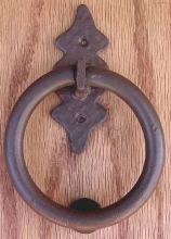 Agave Ironworks by Acorn Mfg<br />KN011 Iron Door Knocker - 6 Point Back Smooth Ring Knocker