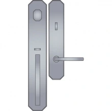 Ashley Norton - AGTUB.50 - Angular Suite 18 1/8" x 3" Exterior Escutcheon - Grip x Lever Tubular Entry