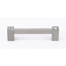 Alno - C718-4-SN - 4" Contemporary II Crystal Pull