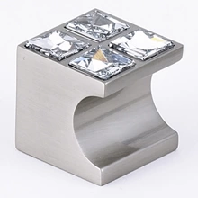 Alno - C854-1-SN - 1" Contemporary II Knob with 4 Crystals