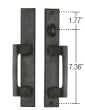 Ashley Norton<br />SQHPS.454 - Rectangular Handle for Hoppe HLS 9000 Sliding Door Lock 
