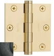 Baldwin<br /> 3" x 3" Square .093" Thick Single Hinge IN STOCK - 1030.402.I Distressed Oil Rubbed Bronze Door Hinge Quick Ship 