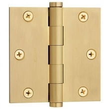 Baldwin - 3.5" x 3.5" Square Corner .125" Single Hinge. - 1035.044.I Satin Brass Door Hinge IN STOCK Quick Ship