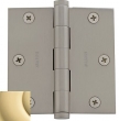 Baldwin 3.5" x 3.5" Square Corner Thick .125" Single Hinge<br />1035.031.I Polished Brass No Lacquer Door Hinge IN STOCK Quick Ship 
