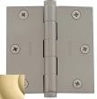 Baldwin<br />3.5" x 3.5" Square Corner Thick .125" Single Hinge - 1035.031.I Polished Brass No Lacquer Door Hinge IN STOCK Quick Ship 