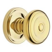 Baldwin - 5020.031 - Colonial Knob Set with 5048 Rose - Non-Lacquered Brass 5020031 Quick Ship