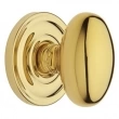 Baldwin<br />5025.003 EGG KNOB W/ 5048 ROSE-Lifetime Pol. Brass - Pre-Configured Set With Knobs, Roses, Latch & 2 1/8 Adapter 5025003