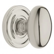 Baldwin<br />5025.055 EGG KNOB W/ 5048 ROSE- Polished Nickel - Pre-Configured Set With Knobs, Roses, Latch & 2 1/8 Adapter 5025055
