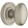 Baldwin<br />5025.150 EGG KNOB WITH 5048 ROSE - SATIN NICKEL - Complete Pre-Configured Set With Knobs, Roses, Latch & 2 1/8 Adapter 5025150