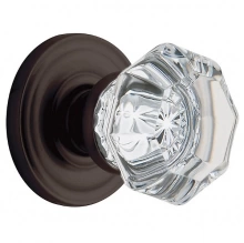 Baldwin - 5080.102 FILMORE CRYSTAL KNOB W/ 5048 CLASSIC ROSE - Complete Pre-Configured Set With Knobs, Roses, Latch & 2 1/8 Adapter 5080102